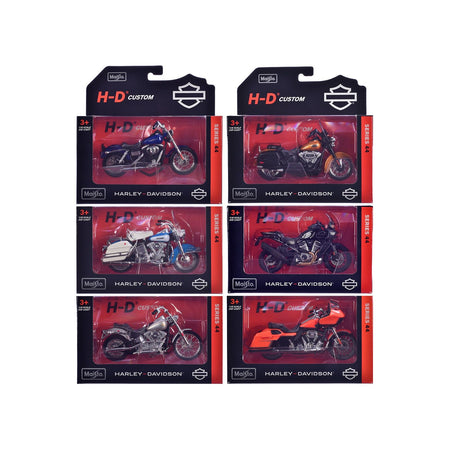 Harley-Davidson Motorcycles 6 piece Set Series 44 1/18 Diecast Models by Maisto-Maisto-ModelCars.com