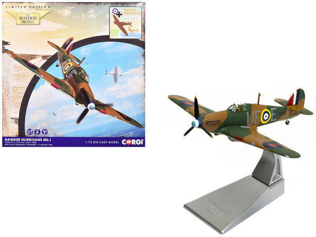 Hawker Hurricane Mk.I Fighter Aircraft "Pilot Officer William 'Billy' Fiske No. 601 Squadron Battle of Britain" (1940) British Royal Air Force "The Aviation Archive" Series 1/72 Diecast Model by Corgi-Corgi-ModelCars.com