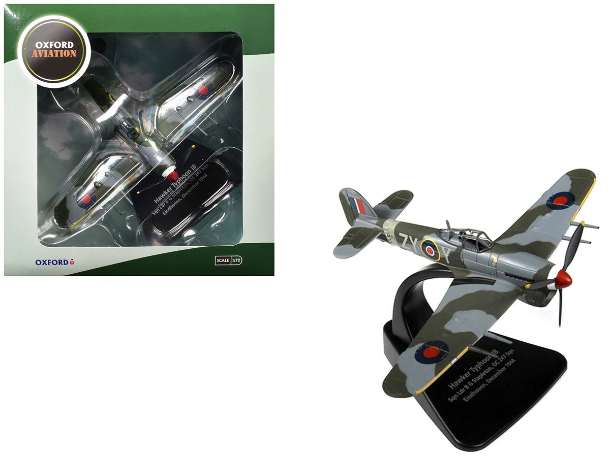 Hawker Typhoon Mk.IB Fighter-Bomber Aircraft "MP126 No.247 Squadron Gerald Stapleton RAF Eindhoven Holland" (1944) Royal Air Force "Oxford Aviation" Series 1/72 Diecast Model Airplane by Oxford Diecast-Oxford Diecast-ModelCars.com