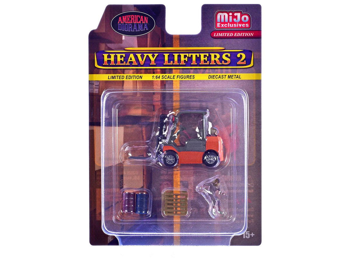 "Heavy Lifters 2" 4 piece Diecast Set Limited Edition for 1/64 Scale Models by American Diorama-American Diorama-ModelCars.com