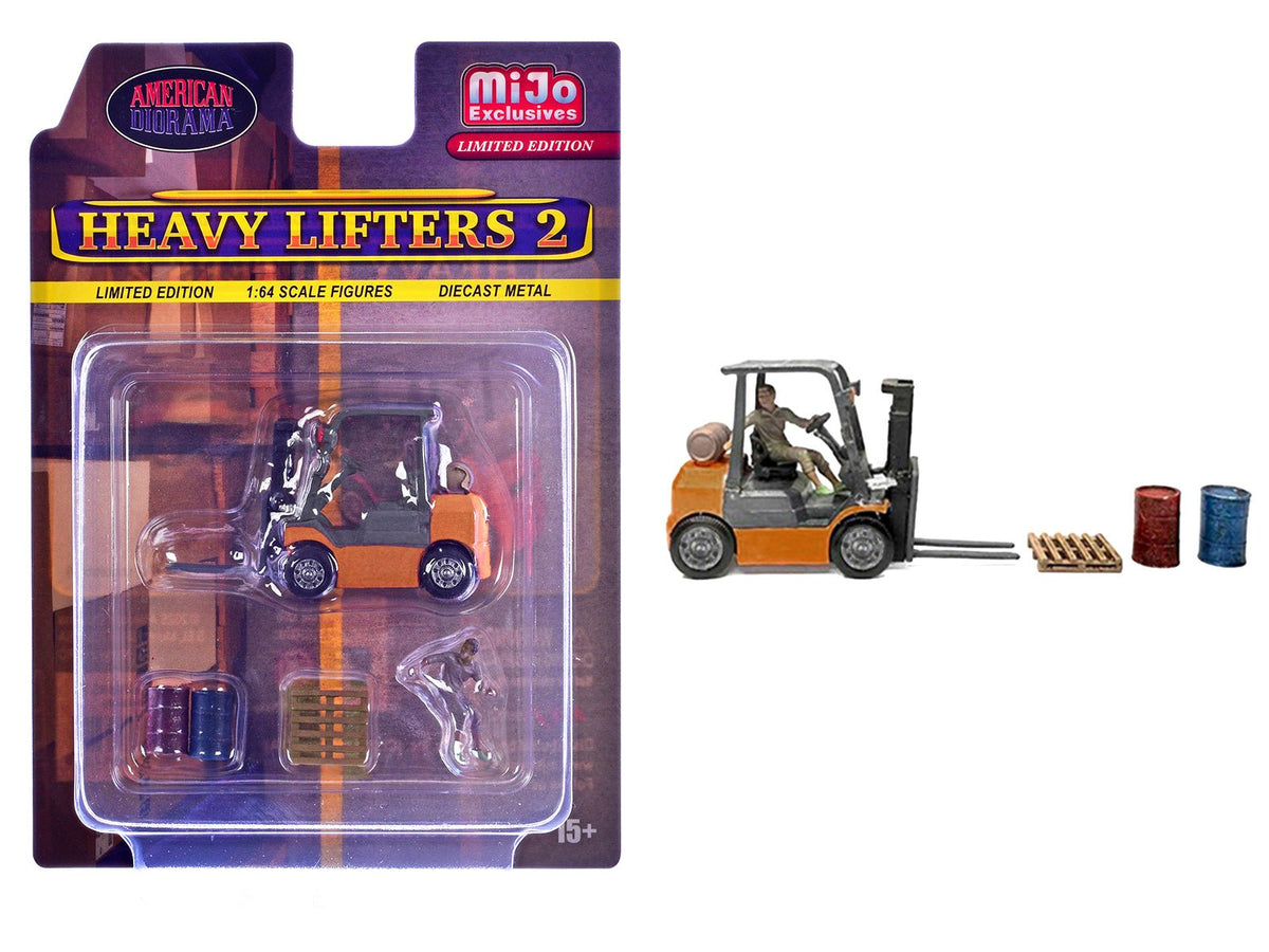 "Heavy Lifters 2" 4 piece Diecast Set Limited Edition for 1/64 Scale Models by American Diorama-American Diorama-ModelCars.com