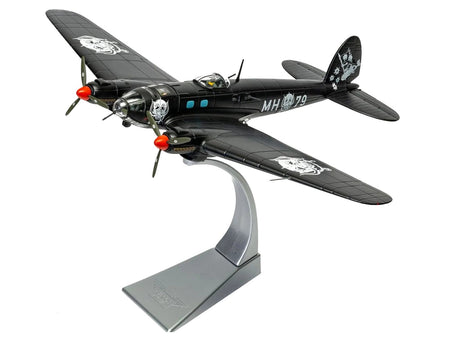 Heinkel He III Bomber Aircraft "Motorhead" Black with Graphicss 1/72 Diecast Model by Corgi-Corgi-ModelCars.com