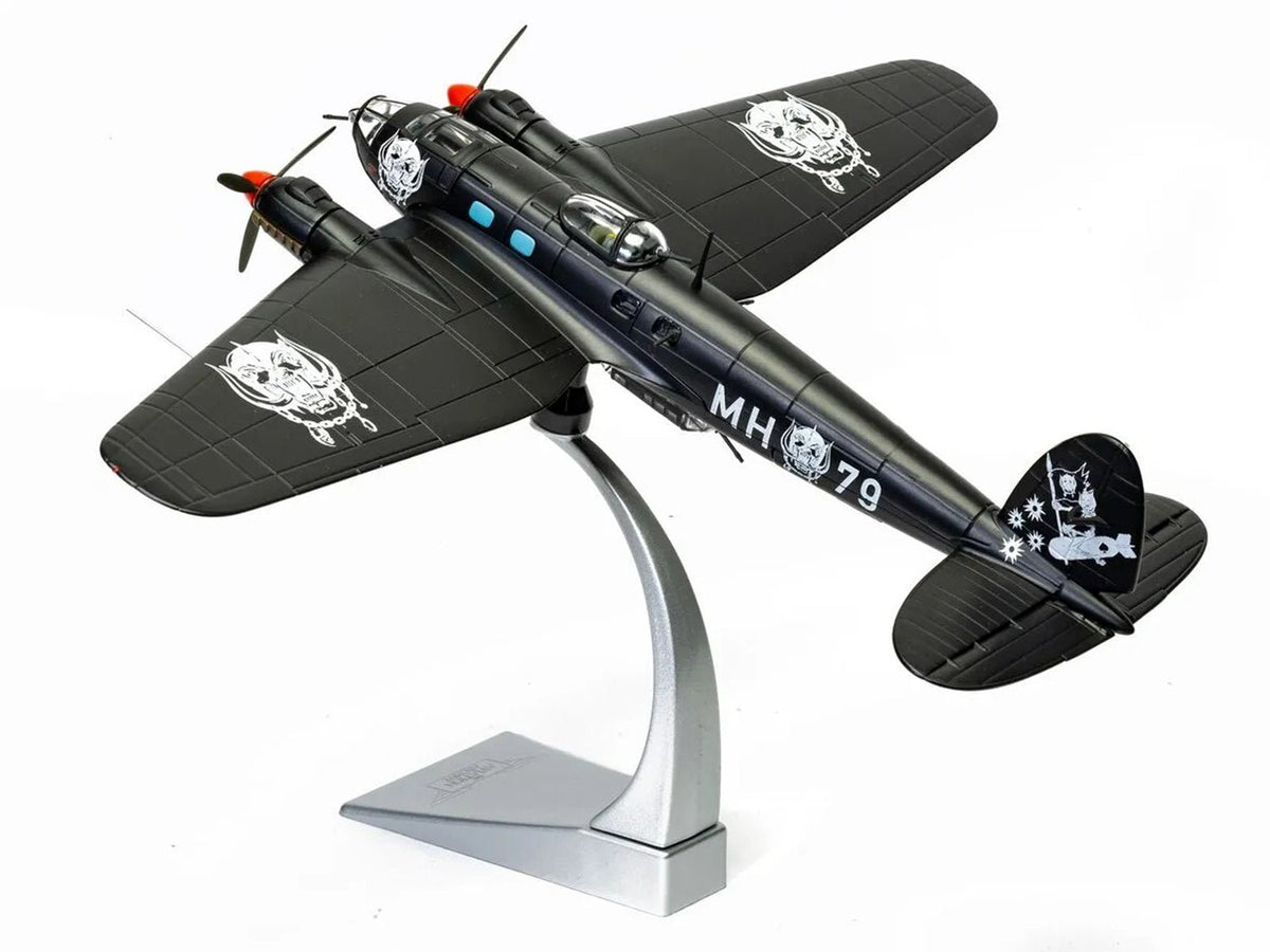 Heinkel He III Bomber Aircraft "Motorhead" Black with Graphicss 1/72 Diecast Model by Corgi-Corgi-ModelCars.com