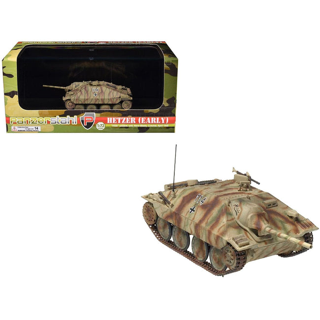 Hetzer (Early) Tank Destroyer "#114 Hilde Nove Mesto Czechoslovakia" (1945) German Army 1/72 Diecast Model by Panzerstahl-Panzerstahl-ModelCars.com