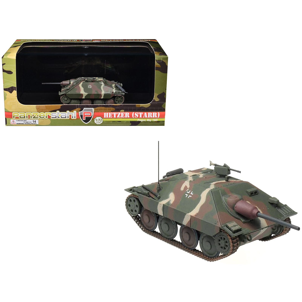 Hetzer (Starr) Tank Destroyer "Prague" (1945) German Army 1/72 Diecast Model by Panzerstahl-Panzerstahl-ModelCars.com