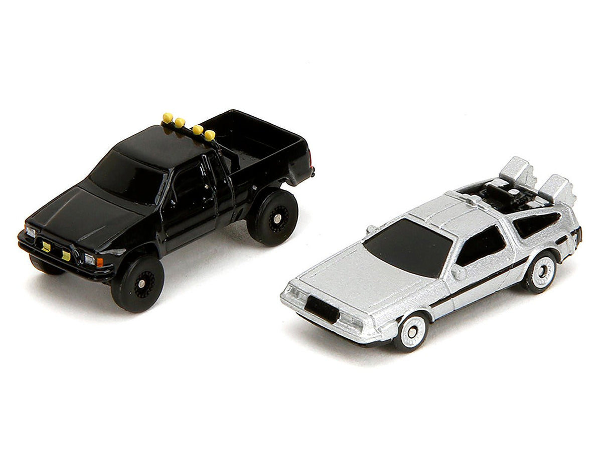 Hill Valley Courthouse Diorama with Black Pickup Truck and Delorean "Back to the Future" (1985) Movie "Nano Scene" Series Model by Jada-Jada-ModelCars.com