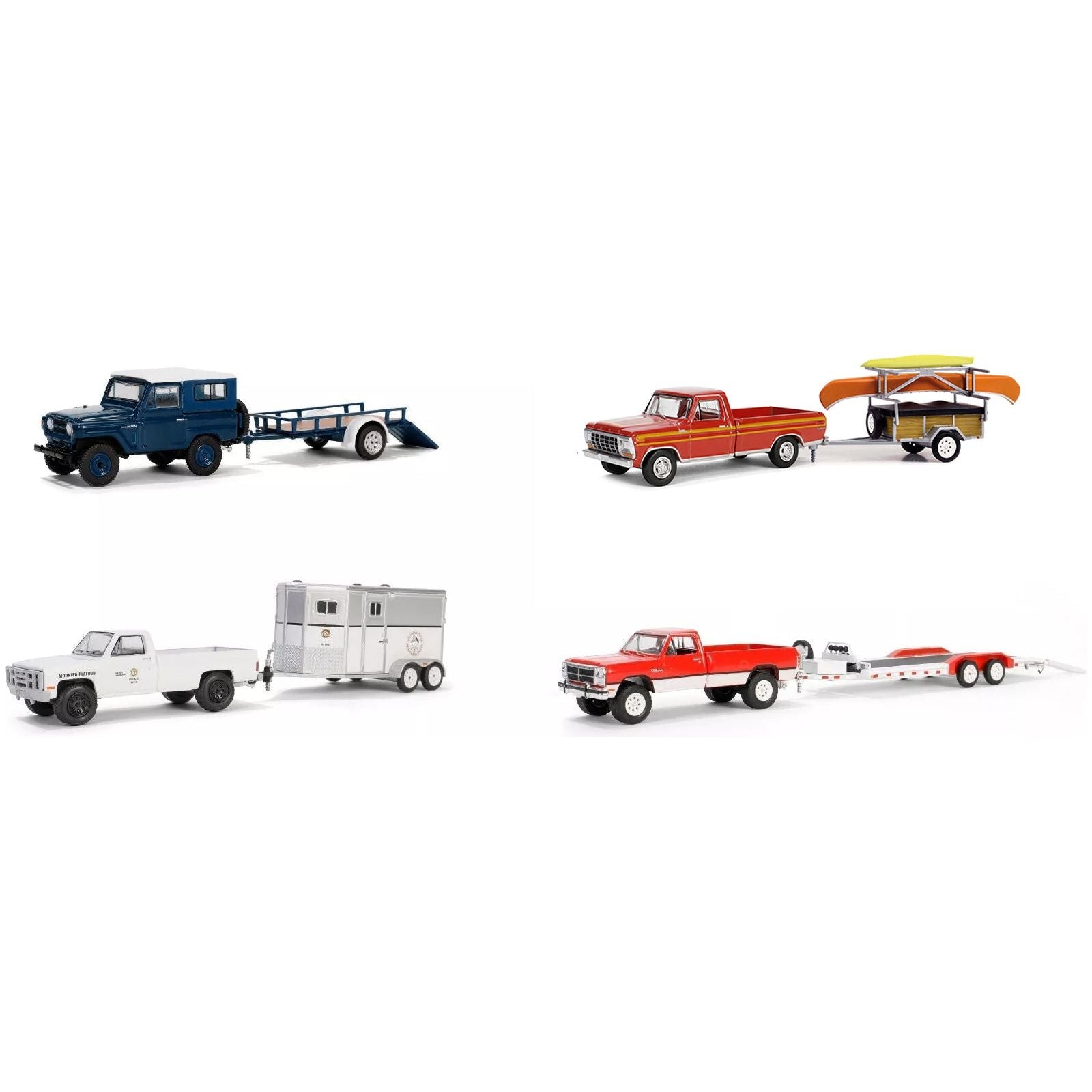"Hitch & Tow" Set of 4 pieces Series 31 1/64 Diecast Model Cars by Greenlight - Greenlight - ModelCars.com