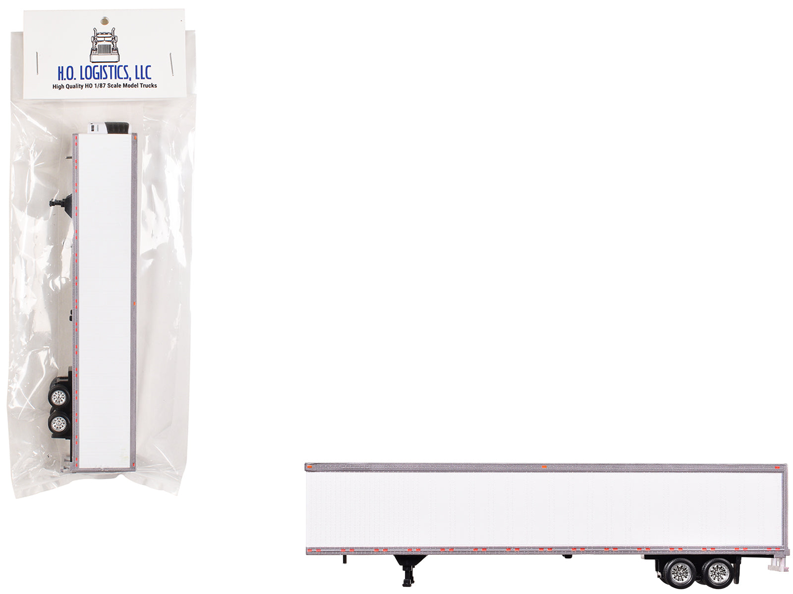 Box Trailer with Reefer White 1/87 (HO) Scale Plastic Model by HO Logistics