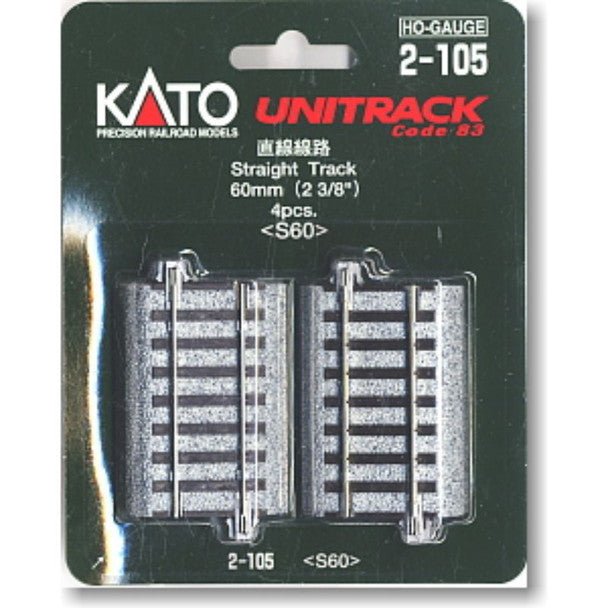 HO 60MM STRAIGHT 4/PK B20 - Kato - ModelCars.com