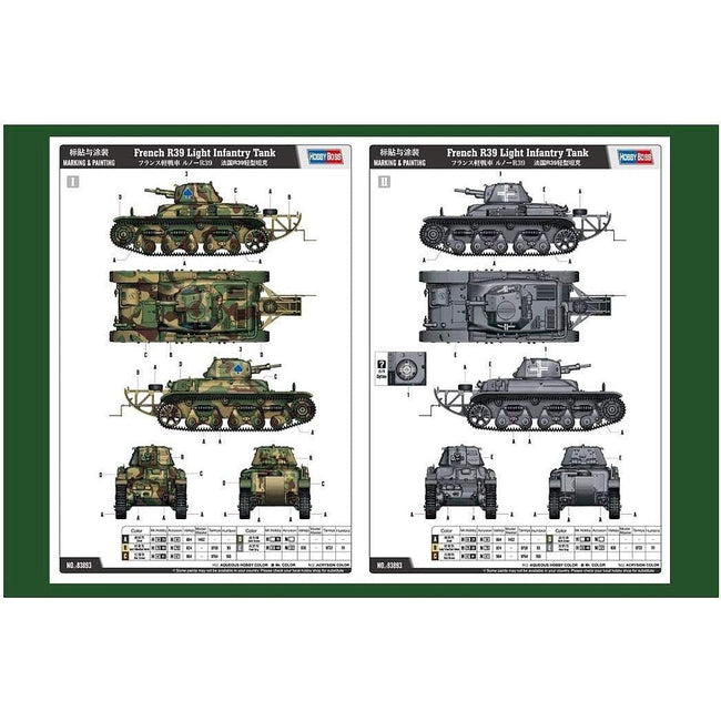 Hobby Boss 1/35 French R39 Light Infantry Tank 83893 - Heartland - ModelCars.com