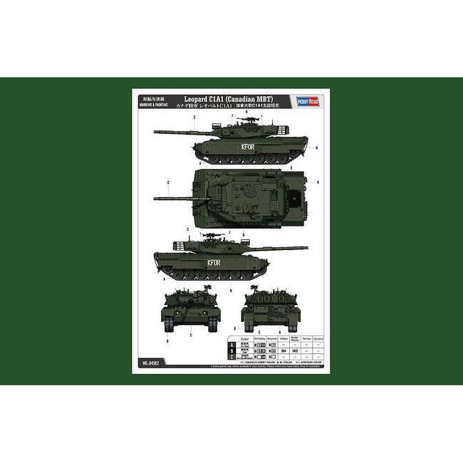 Hobby Boss 1/35 Leopard C1A1 (Canadian MBT) 84502 - Heartland - ModelCars.com