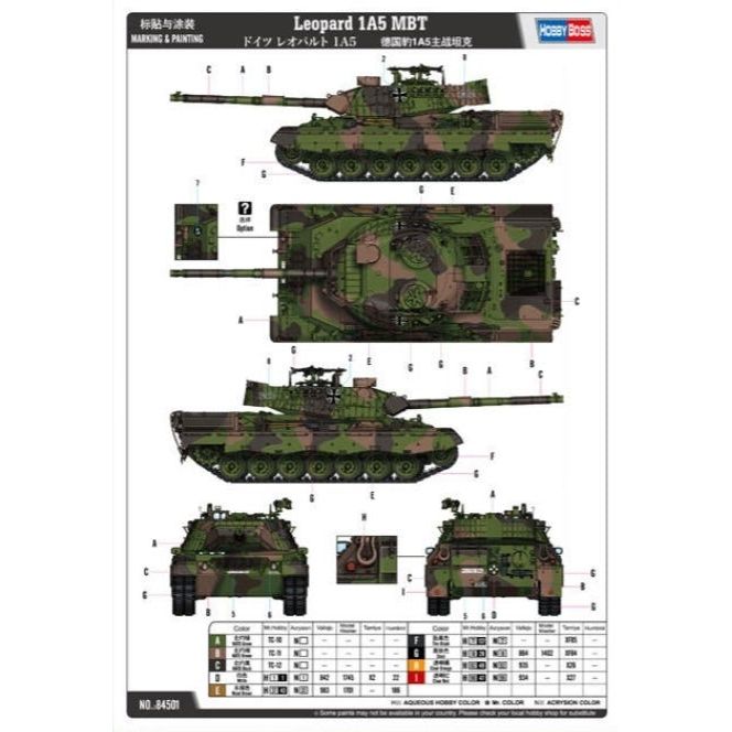 Hobby Boss 1/35 scale Bundeswehr Leopard 1 A5 - Heartland - ModelCars.com