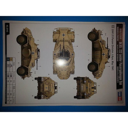 Hobby Boss 1/35 Sd.Kfz. 222 Leichter Panzerspahwagen 2cm 82442 - Heartland - ModelCars.com