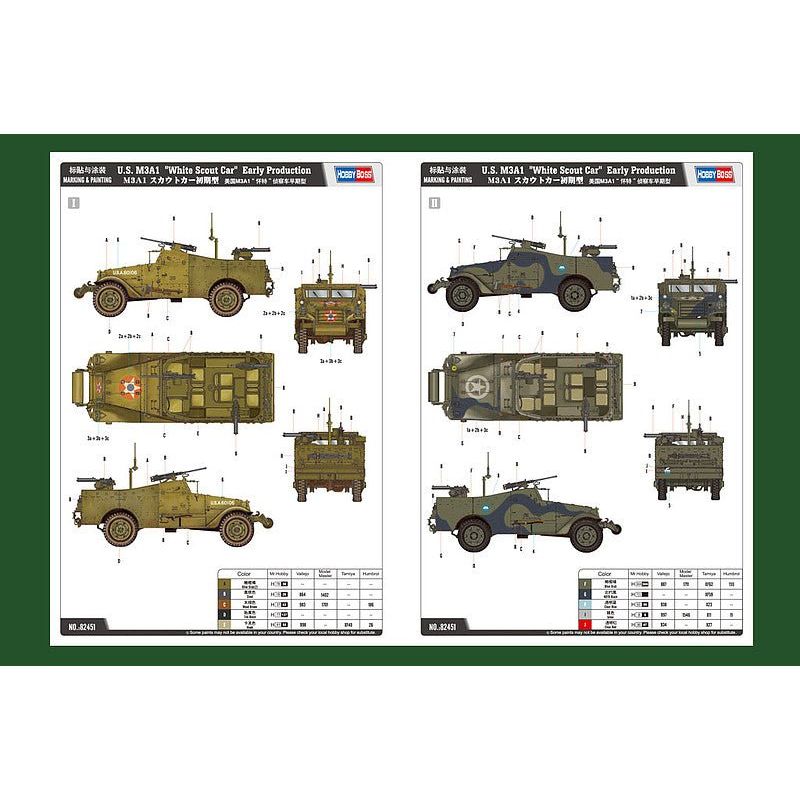 Hobby Boss 1/35 U.S. M3A1 "White Scout Car" Early Production 82451 - Heartland - ModelCars.com