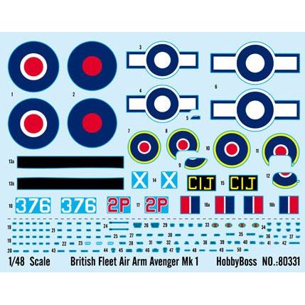 Hobby Boss 1/48 British Fleet Air Arm Avenger Mk 1 80331-Hobby Boss-ModelCars.com