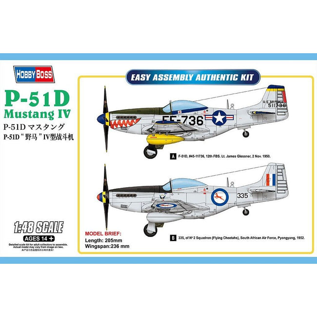 Hobby Boss 1/48 P - 51D Mustang IV 85806 - Heartland - ModelCars.com