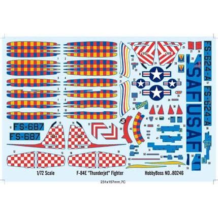 Hobby Boss 1/72 F-84E Thunderjet Fighter 80246-Hobby Boss-ModelCars.com