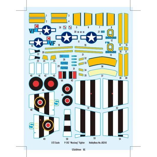 Hobby Boss 1/72 P-51C Mustang Fighter 80243-Hobby Boss-ModelCars.com