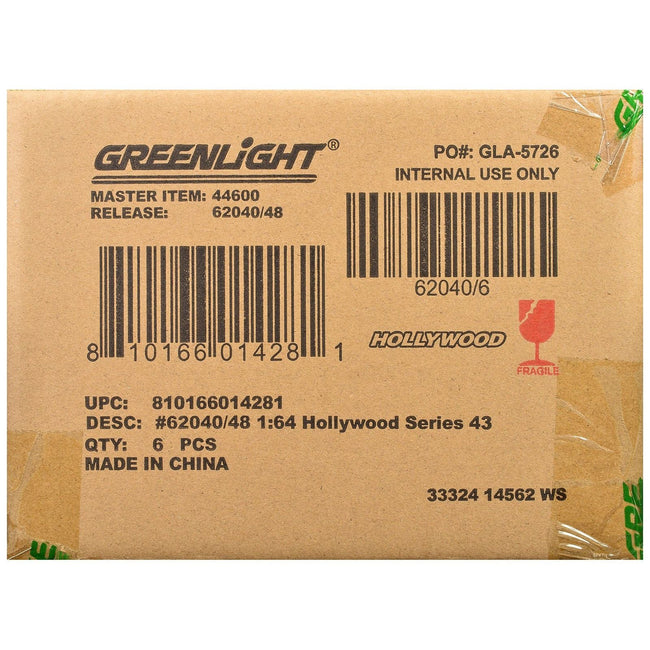 "Hollywood Series" Set of 6 pieces Release 43 1/64 Diecast Model Cars by Greenlight-Greenlight-ModelCars.com