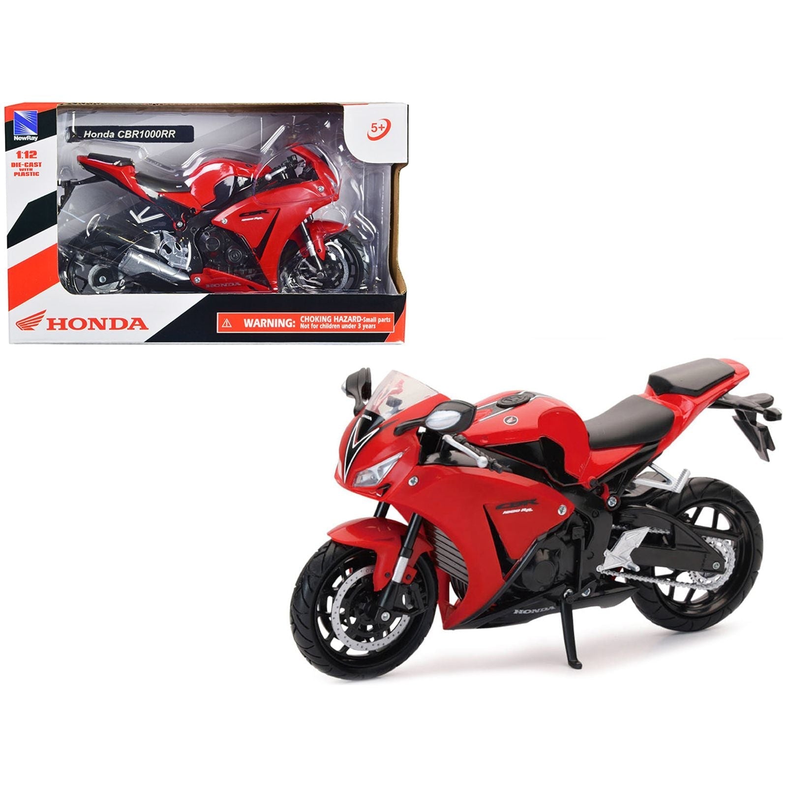 Honda CBR 1000RR Motorcycle Red and Black 1/12 Diecast Model by New Ray - New Ray - ModelCars.com