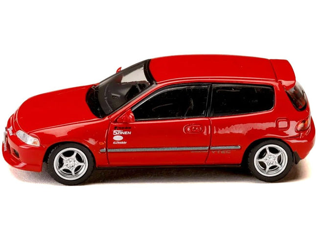 Honda Civic (EG6) RHD (Right Hand Drive) "Myogi Night Kids" Red "Initial D" (1995-2013) Manga "Diorama Set Series" 1/64 Diecast Model car by Hobby Japan-Hobby Japan-ModelCars.com