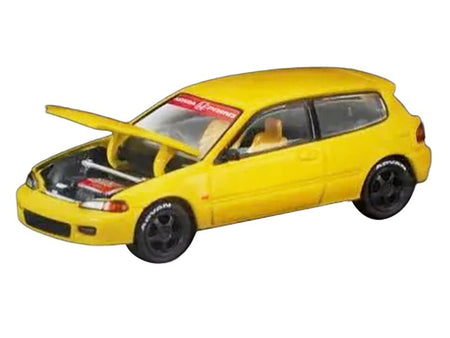Honda Civic EG6 RHD (Right Hand Drive) Yellow "Vancouver 2026 Event Edition" 1/64 Diecast Model Car by Pop Race-Pop Race-ModelCars.com