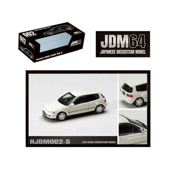Honda Civic (EG6) SIR-II RHD (Right Hand Drive) Frost White "JDM64" Series 1/64 Diecast Model Car by Hobby Japan-Hobby Japan-ModelCars.com