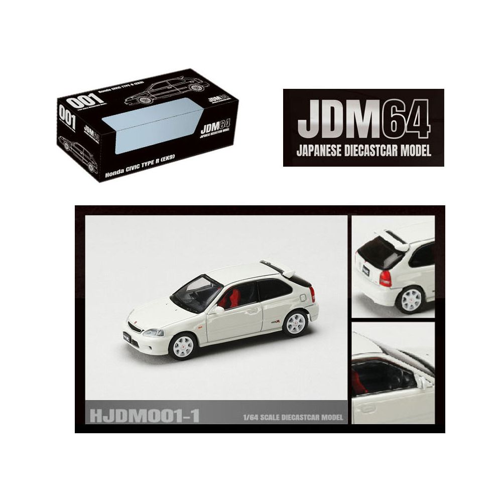 Honda Civic Type R (EK9) RHD (Right Hand Drive) Championship White "JDM64" Series 1/64 Diecast Model Car by Hobby Japan - Hobby Japan - ModelCars.com