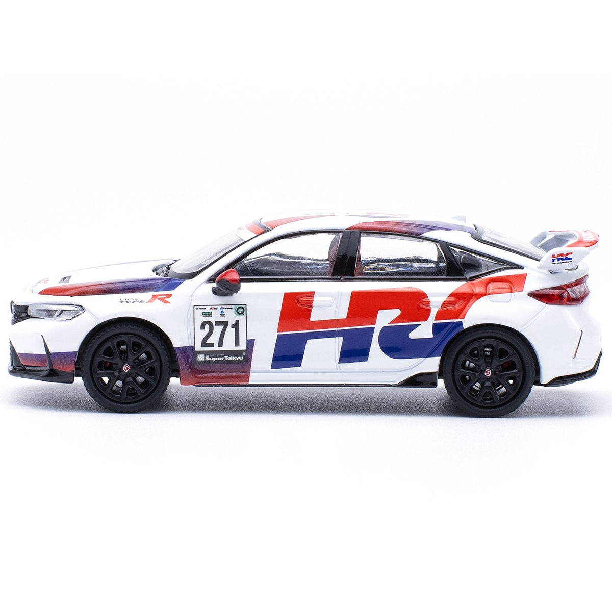 Honda Civic Type R FL5 "HRC - Honda Racing" White with Graphics 1/64 Diecast Model Car by Pop Race-Pop Race-ModelCars.com