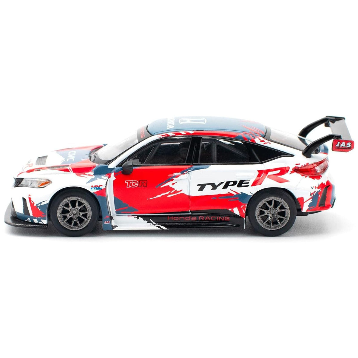 Honda Civic Type R TCR "Presentation" White with Graphics 1/64 Diecast Model Car by Pop Race-Pop Race-ModelCars.com
