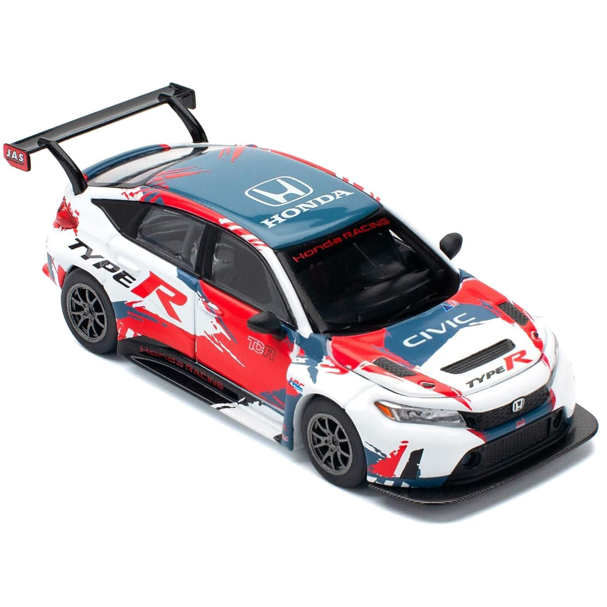 Honda Civic Type R TCR "Presentation" White with Graphics 1/64 Diecast Model Car by Pop Race-Pop Race-ModelCars.com