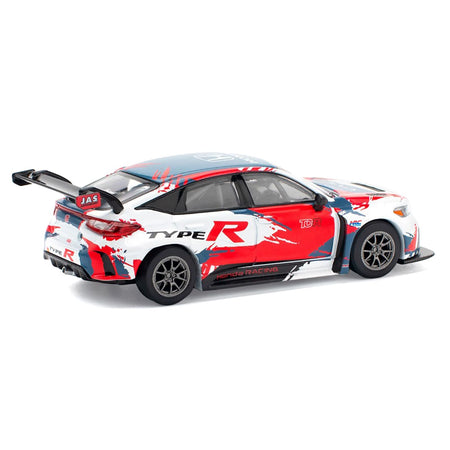 Honda Civic Type R TCR "Presentation" White with Graphics 1/64 Diecast Model Car by Pop Race-Pop Race-ModelCars.com