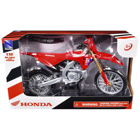 Honda CRF450R Motorcycle Red with Black Accents 1/12 Diecast Model by New Ray-New Ray-ModelCars.com