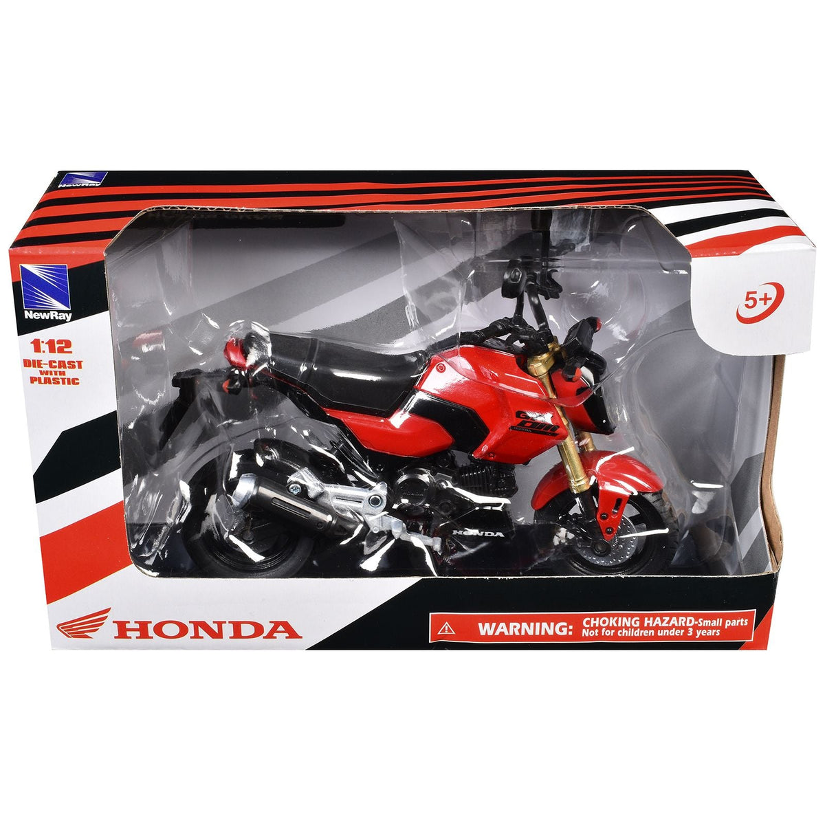 Honda GROM Motorcycle Red 1/12 Diecast Model by New Ray-New Ray-ModelCars.com