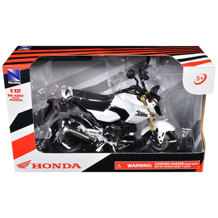 Honda GROM Motorcycle White 1/12 Diecast Model by New Ray-New Ray-ModelCars.com