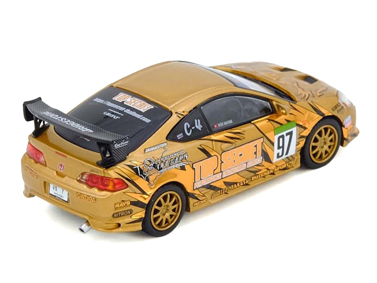 Honda Integra Type R (DC5) RHD (Right Hand Drive) 97 "Top Secret Thailand" Gold Metallic with Graphics "Honda Fest Thailand 2025"1/64 Diecast Model Car by Inno Models-Inno Models-ModelCars.com