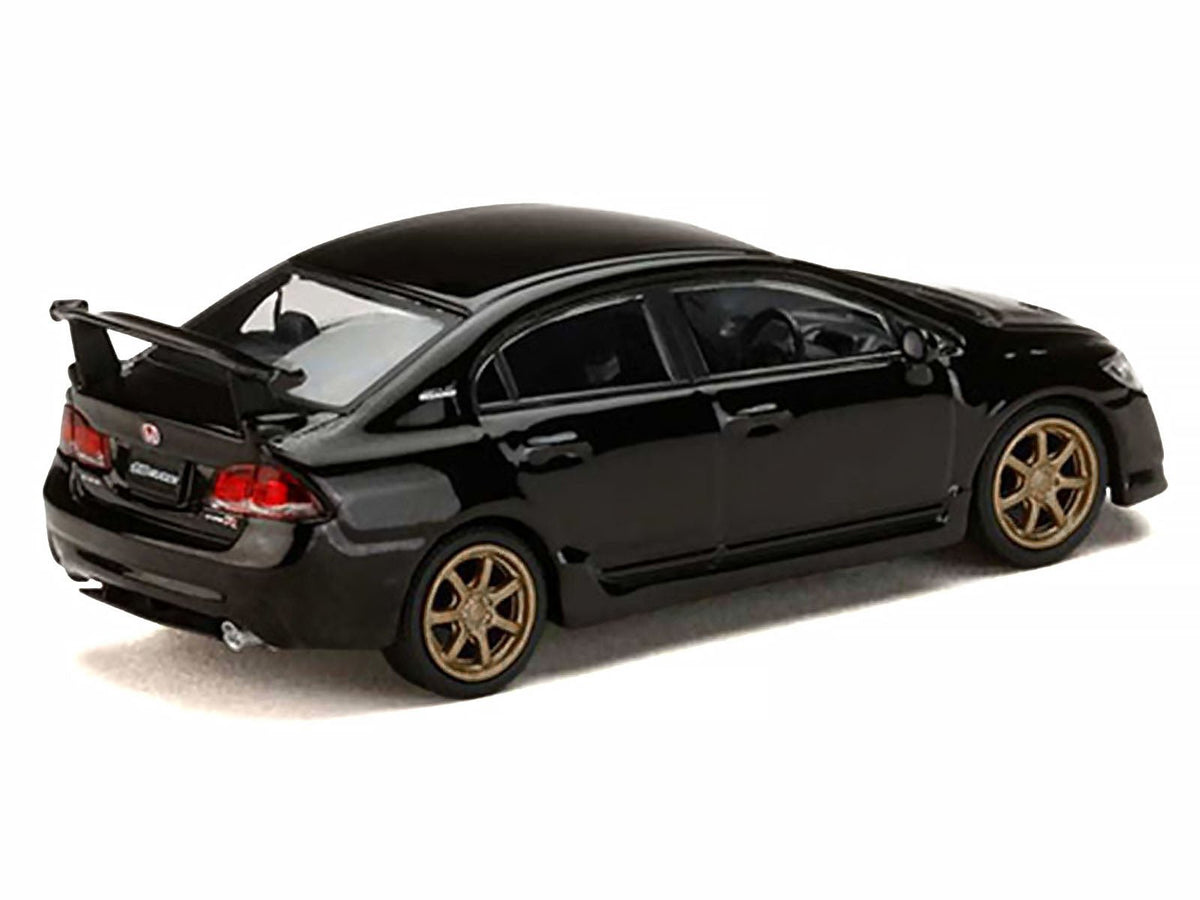 Honda Mugen Civic Type R (FD2) RHD (Right Hand Drive) Crystal Black Pearl with Gold Wheels "JDM64" Series 1/64 Diecast Model Car by Hobby Japan-Hobby Japan-ModelCars.com