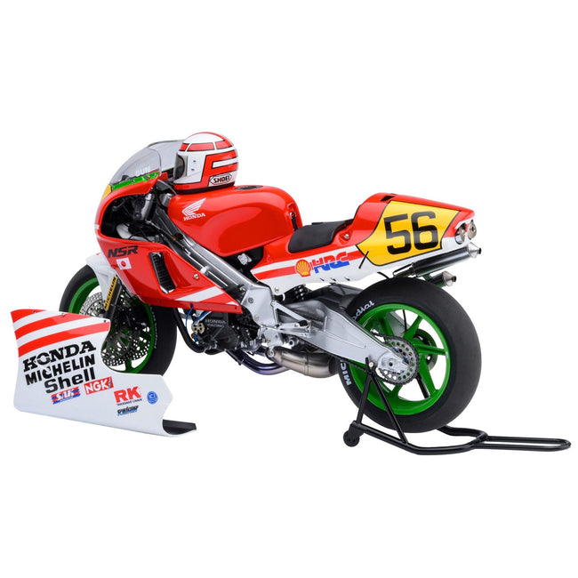 Honda NSR500 WGP500 Motorcycle #56 Red and White with Helmet "Baribari Legend" (1986) OVA 1/12 Model by Autoart-Autoart-ModelCars.com