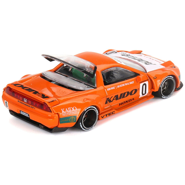 Honda NSX Kaido Racing V1 Orange with White Hood (Designed by Jun Imai) "Kaido House" Special 1/64 Diecast Model Car by Mini GT-True Scale Miniatures-ModelCars.com