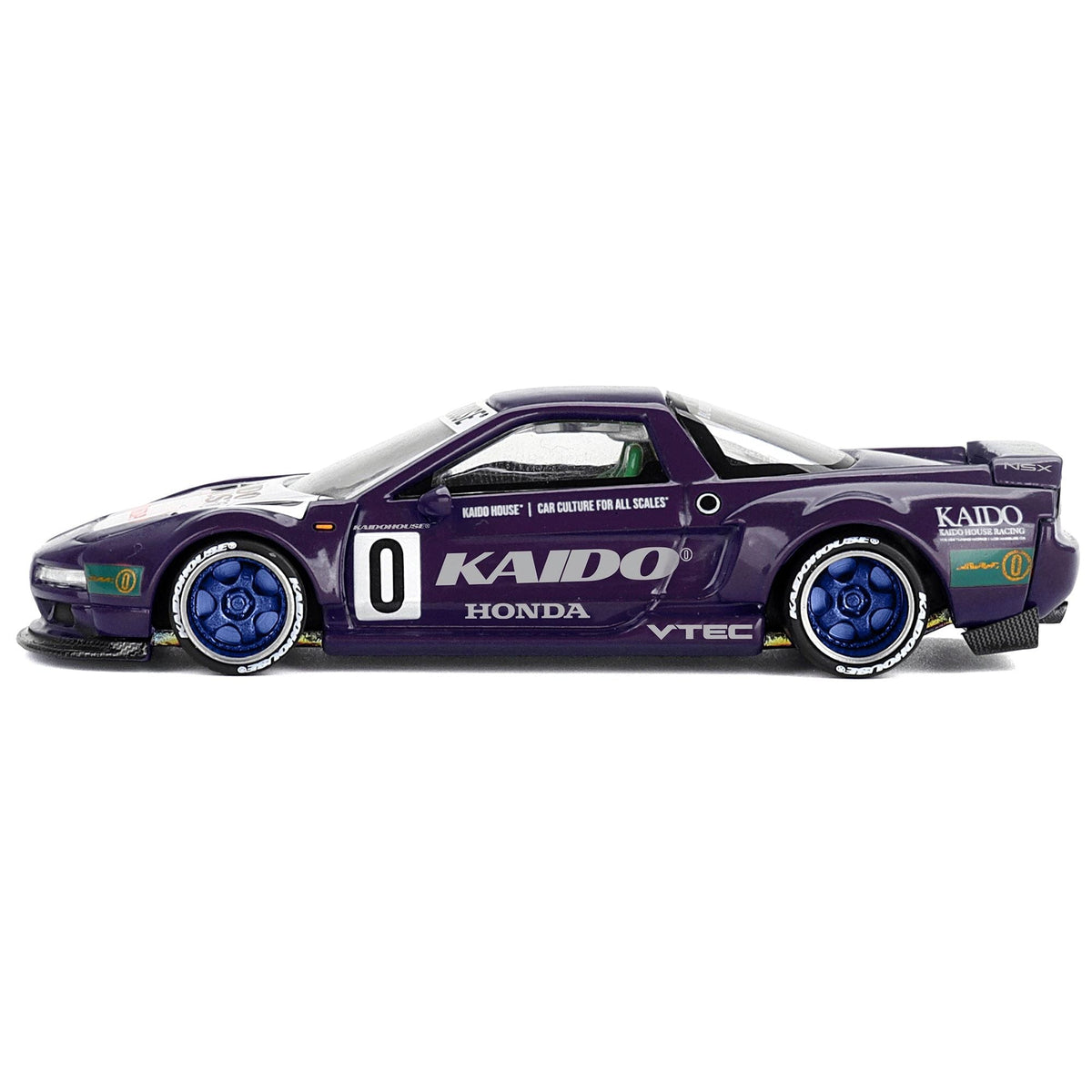Honda NSX "Kaido Racing V2" #0 Purple with White Hood and Graphics (Designed by Jun Imai) "Kaido House" Special 1/64 Diecast Model Car by Mini GT-Mini GT-ModelCars.com