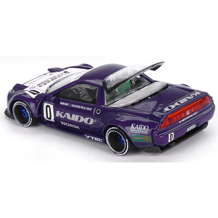 Honda NSX "Kaido Racing V2" #0 Purple with White Hood and Graphics (Designed by Jun Imai) "Kaido House" Special 1/64 Diecast Model Car by Mini GT-Mini GT-ModelCars.com