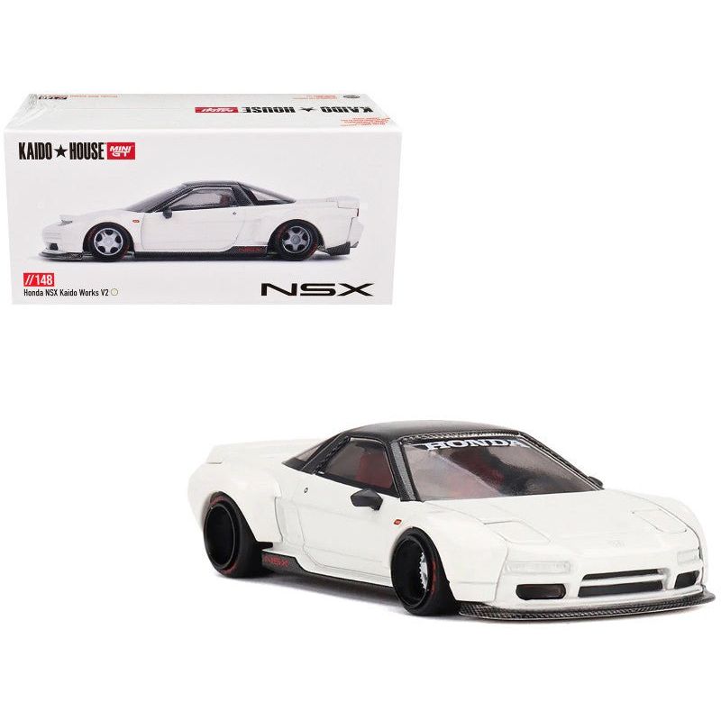 Honda NSX "Kaido Works V2" White with Black Top (Designed by Jun Imai) "Kaido House" Special 1/64 Diecast Model Car by Mini GT-Mini GT-ModelCars.com