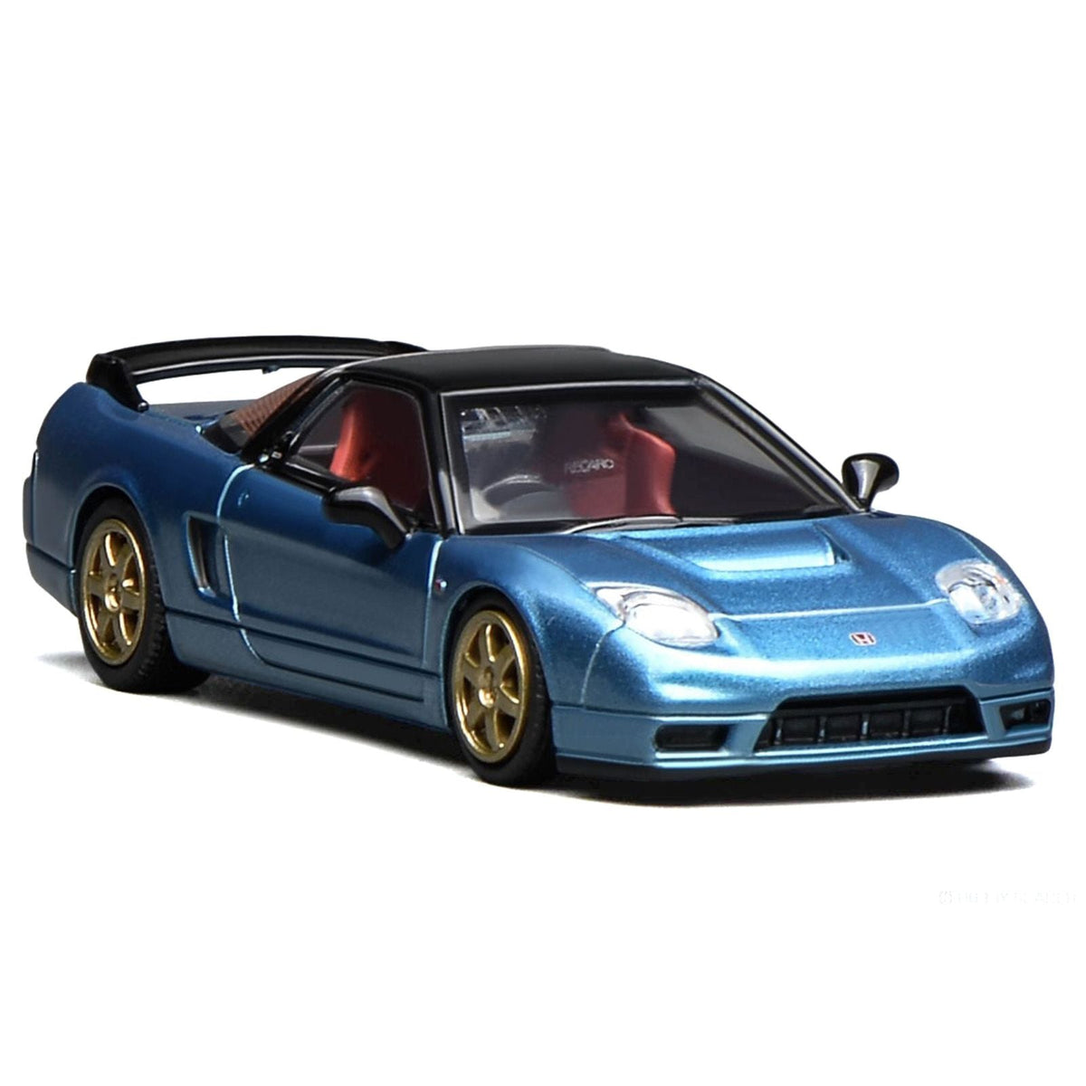 Honda NSX-R (NA2) RHD (Right Hand Drive) Ice Blue Metallic with Black Top and Red Interior "Intern 64" Series 1/64 Diecast Model Car by MotorHelix-Motorhelix-ModelCars.com