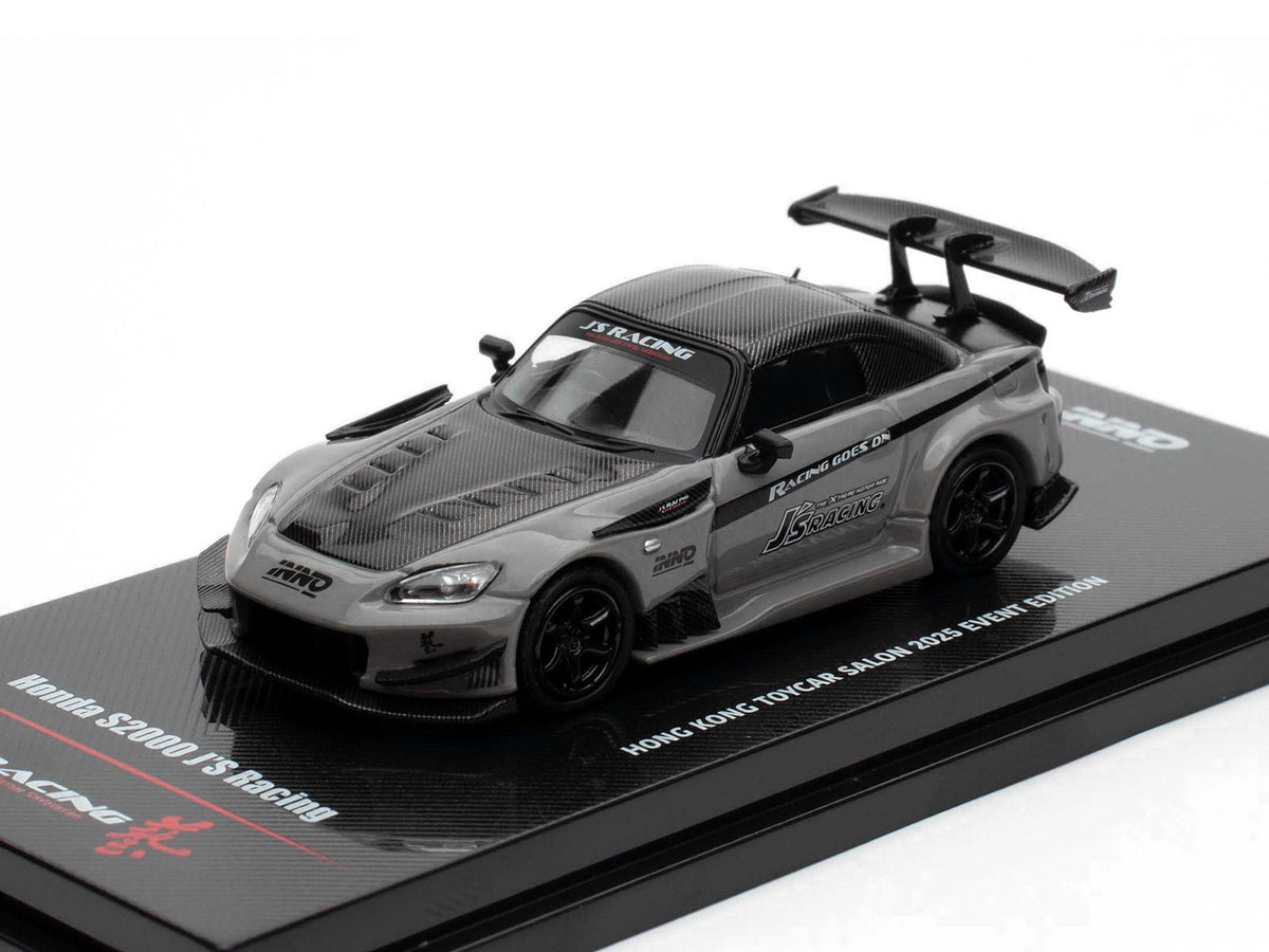 Honda S2000 RHD (Right Hand Drive) "J's Racing" Gray with Carbon Hood and Top "Hong Kong Toycar Salon 2025 Event Edition" 1/64 Diecast Model Car by Inno Models-Inno Models-ModelCars.com