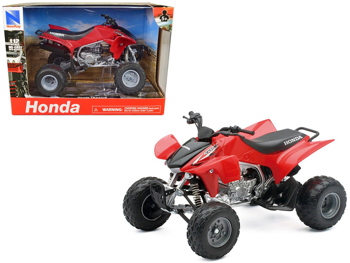 Honda TRX 450R ATV Red 1/12 Diecast Motorcycle Model by New Ray-New Ray-ModelCars.com