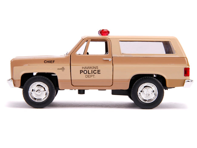 Hopper's Chevrolet Blazer "Hawkins Police Dept." "Stranger Things" (2016) TV Series "Hollywood Rides" 1/32 Diecast Model Car by Jada-Jada-ModelCars.com