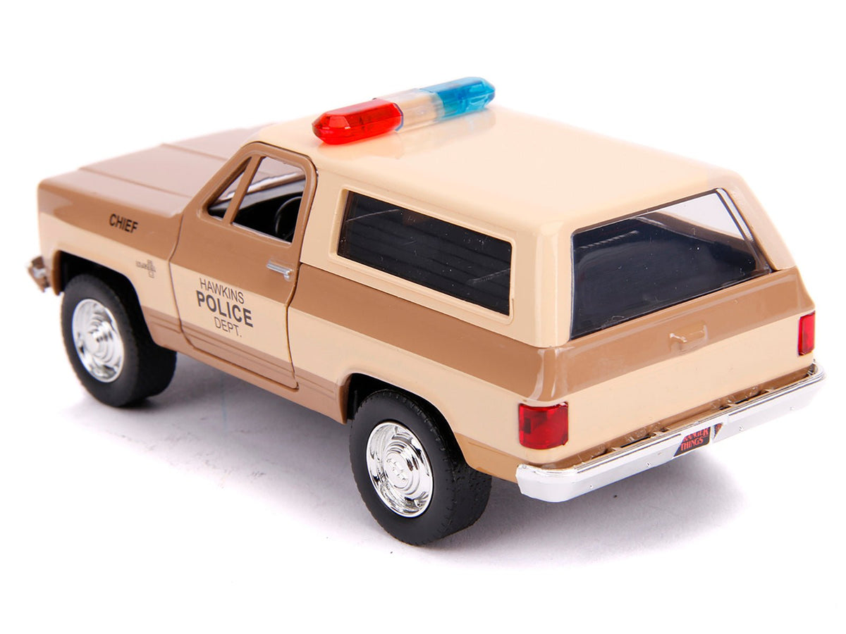 Hopper's Chevrolet Blazer "Hawkins Police Dept." "Stranger Things" (2016) TV Series "Hollywood Rides" 1/32 Diecast Model Car by Jada-Jada-ModelCars.com