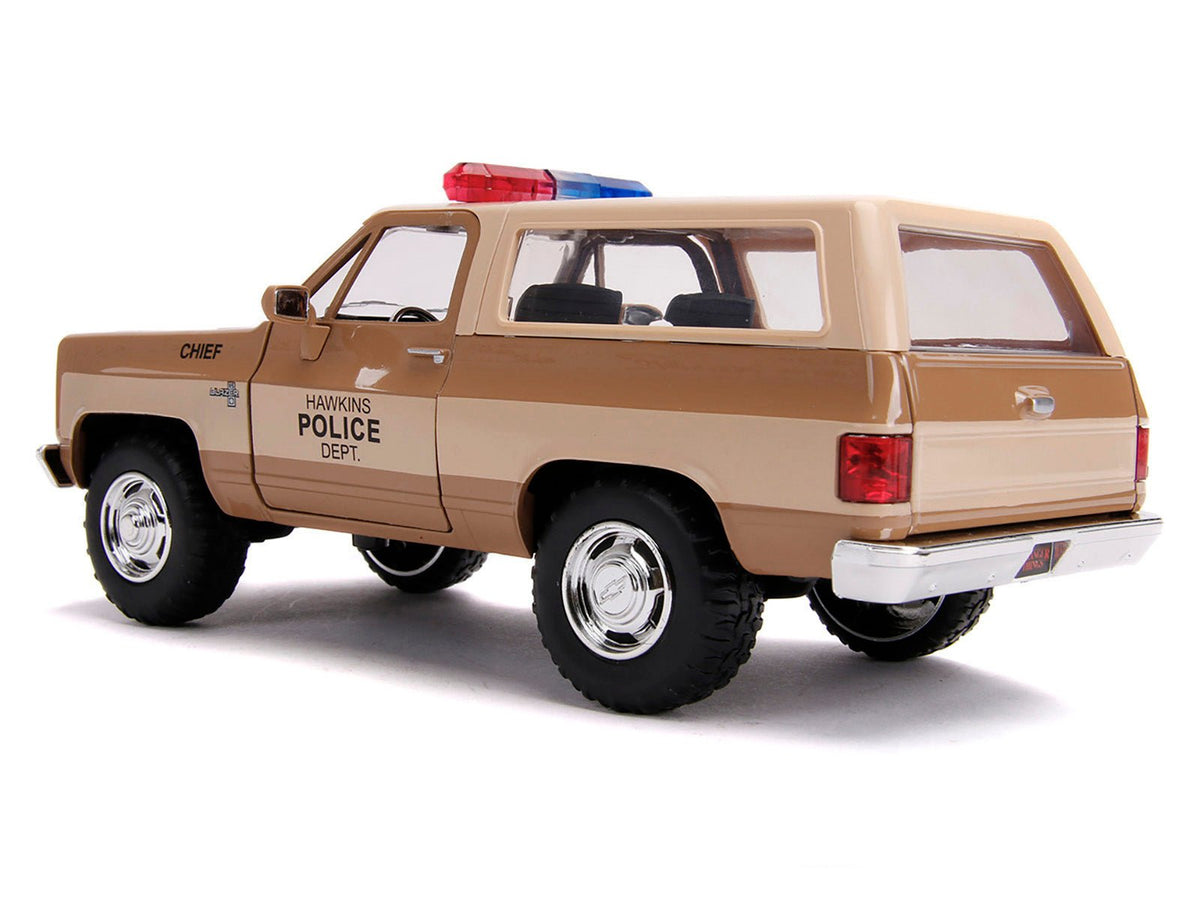 Hopper's Chevrolet Blazer with Police Badge "Hawkins Police Dept." "Stranger Things" (2016) TV Series 1/24 Diecast Model Car by Jada-Jada-ModelCars.com