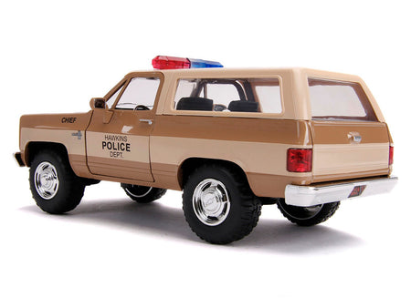 Hopper's Chevrolet Blazer with Police Badge "Hawkins Police Dept." "Stranger Things" (2016) TV Series 1/24 Diecast Model Car by Jada-Jada-ModelCars.com