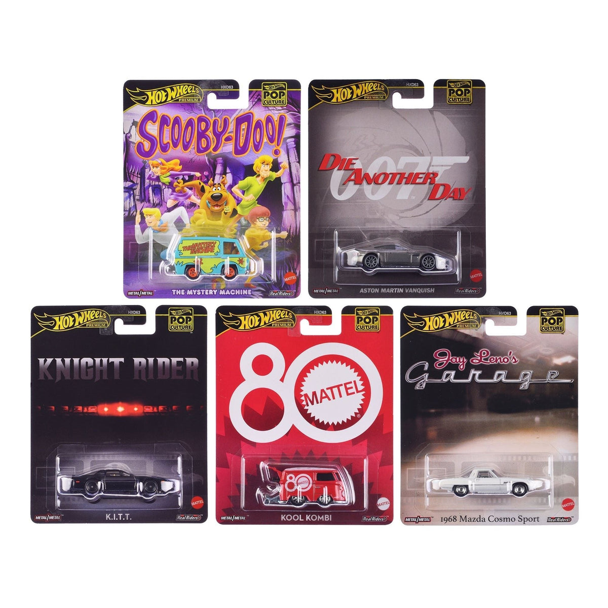 Hotwheels "Pop Culture 2024" 5 piece Set G "Premium Series" Diecast Model Cars by Hot Wheels-Hotwheels-ModelCars.com
